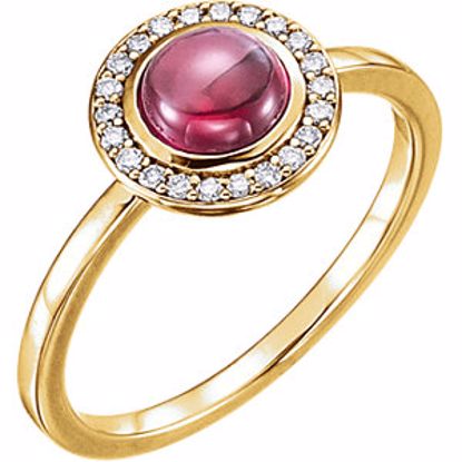 71821:605:P 14kt Yellow Rhodolite & 1/8 CTW Diamond Ring
