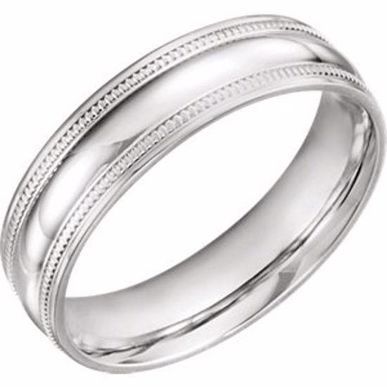 51601:411:P Platinum 6mm Coin Edge Design Band Size 11
