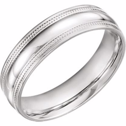51601:413:P Platinum 6mm Coin Edge Design Band Size 13