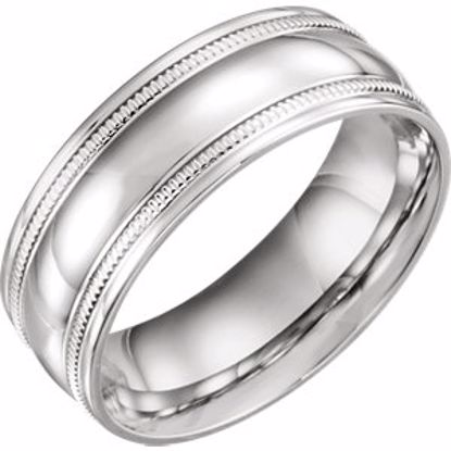51601:8095:P Platinum 8mm Coin Edge Design Band Size 9.5