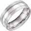 51601:8095:P Platinum 8mm Coin Edge Design Band Size 9.5