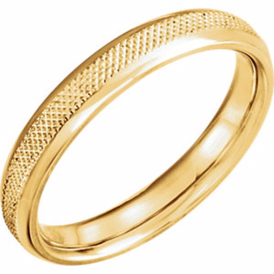 51622:213:P 14kt Yellow 4mm Knurl Design Band Size 13