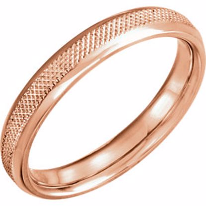 51622:3115:P 14kt Rose 4mm Knurl Design Band Size 11.5