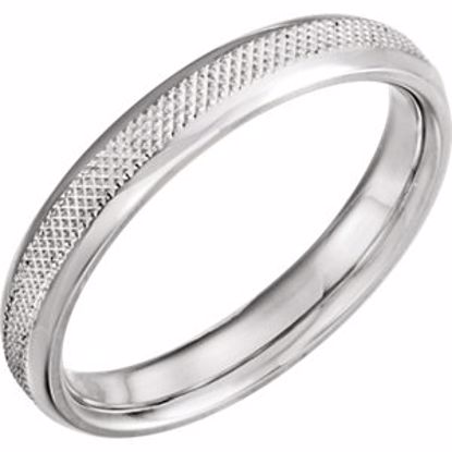 51622:4095:P Platinum 4mm Knurl Design Band Size 9.5