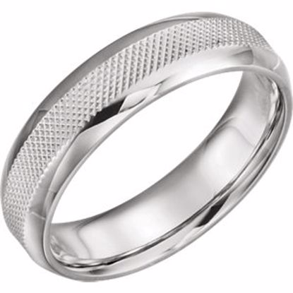 51622:809:P Platinum 6mm Knurl Design Band Size 9