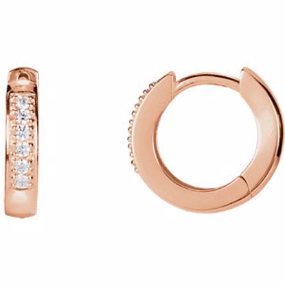 84889:60003:P 14kt Rose 1/10 CTW Diamond Hoop Earrings