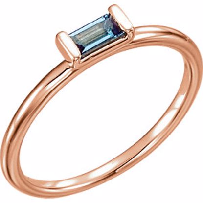 71882:602:P 14kt Rose London Blue Topaz Stackable Ring