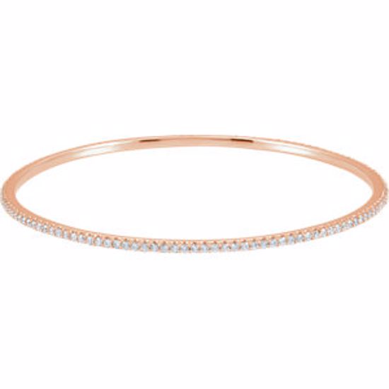 67337:100:P 14kt Rose 3 CTW Diamond Stackable Bangle Bracelet