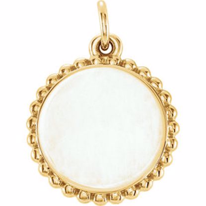 86472:107:P 14kt Yellow Engravable Round Beaded Pendant