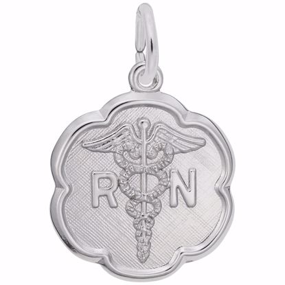 Picture of Registered Nurse Charm Pendant - Sterling Silver