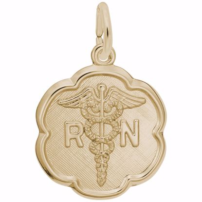 Picture of Registered Nurse Charm Pendant - 14K Gold