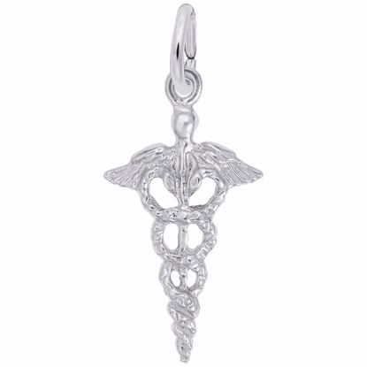 Picture of Caduceus Charm Pendant - Sterling Silver