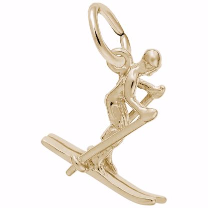 Picture of Skier Charm Pendant - 14K Gold