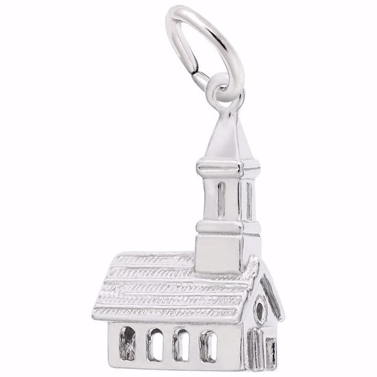 Picture of Church Charm Pendant - Sterling Silver