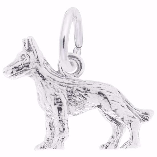 Picture of German Shepherd Charm Pendant - Sterling Silver