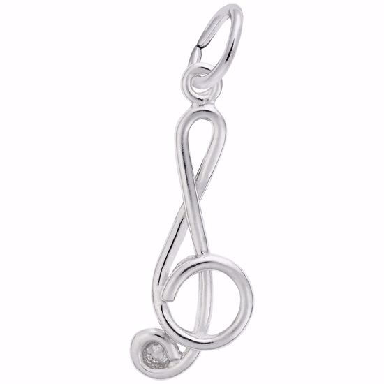 Picture of Treble Clef Charm Pendant - Sterling Silver