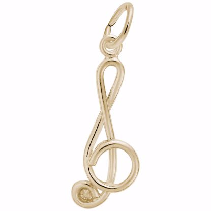 Picture of Treble Clef Charm Pendant - 14K Gold