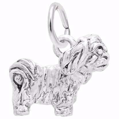 Picture of Pekinese Dog Charm Pendant - Sterling Silver