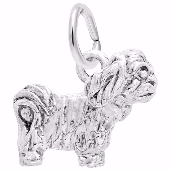 Picture of Pekinese Dog Charm Pendant - Sterling Silver