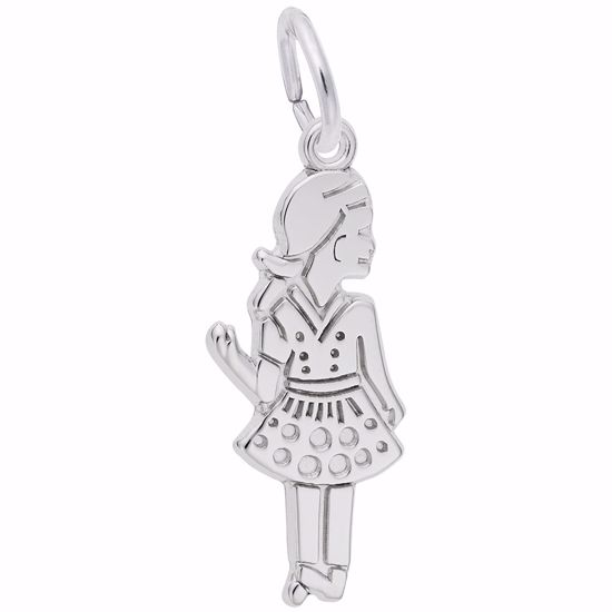 Picture of Girl Charm Pendant - Sterling Silver