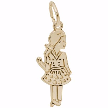 Picture of Girl Charm Pendant - 14K Gold