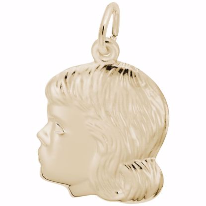 Picture of Girl Charm Pendant - 14K Gold