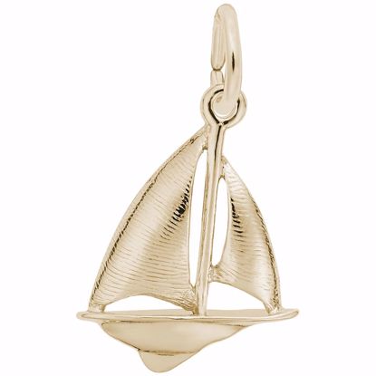 Picture of Sailboat Charm Pendant - 14K Gold