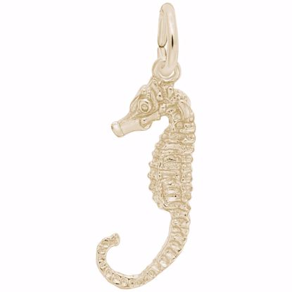 Picture of Seahorse Charm Pendant - 14K Gold