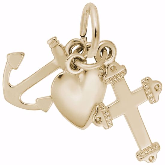 Picture of Faith, Hope, Charity Charm Pendant - 14K Gold