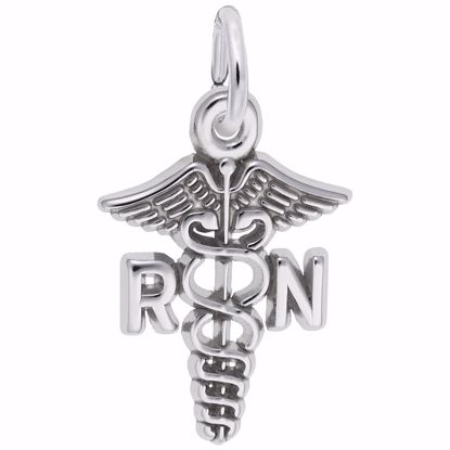 Picture of Rn Caduceus Charm Pendant - Sterling Silver