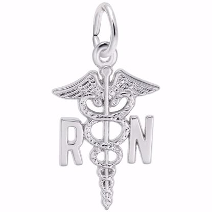 Picture of Rn Caduceus Charm Pendant - Sterling Silver