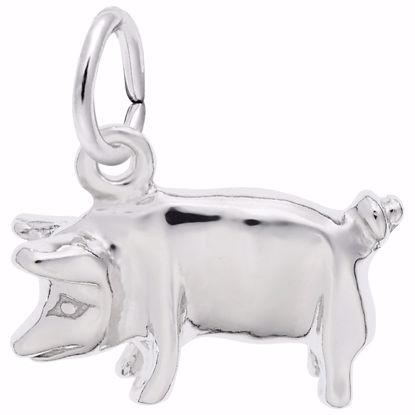 Picture of Pig Charm Pendant - Sterling Silver