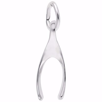 Picture of Wishbone Charm Pendant - Sterling Silver