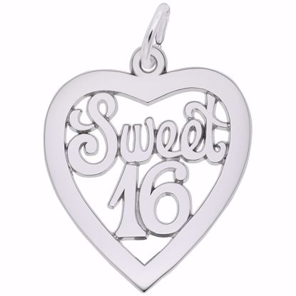 Picture of Sweet 16 Charm Pendant - Sterling Silver