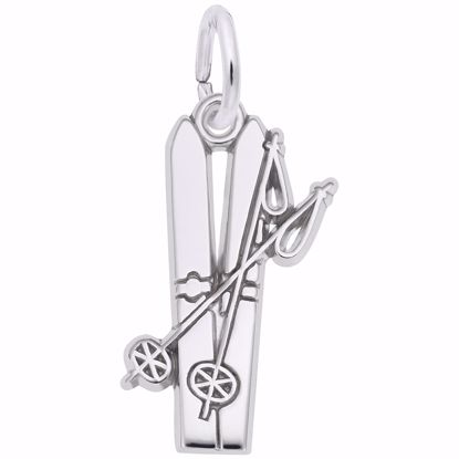 Picture of Skis Charm Pendant - Sterling Silver