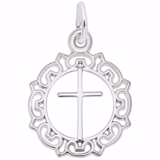 Picture of Cross Charm Pendant - Sterling Silver