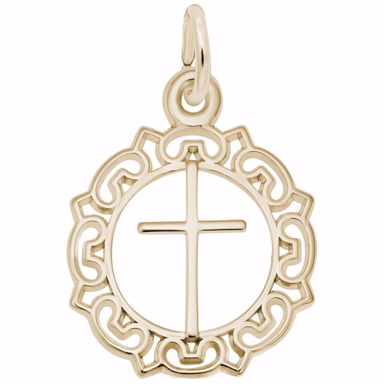 Picture of Cross Charm Pendant - 14K Gold