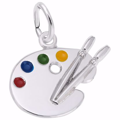 Picture of Artist Palette Charm Pendant - Sterling Silver