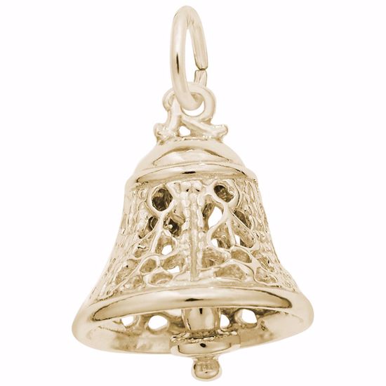 Picture of Filigree Bell Charm Pendant - 14K Gold