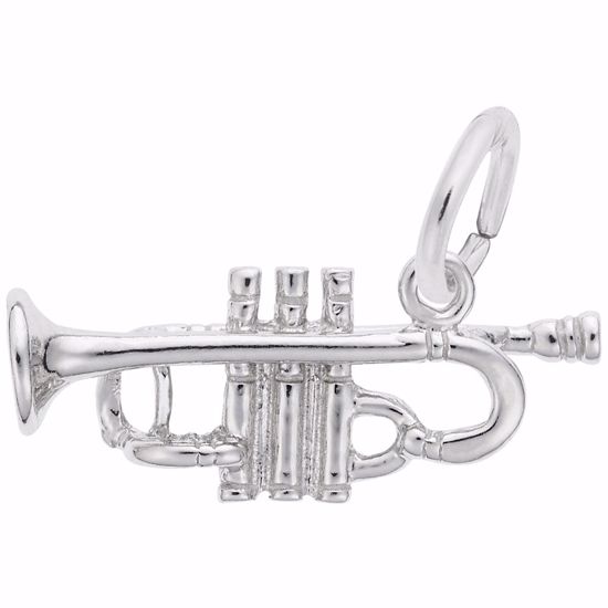 Picture of Trumpet Charm Pendant - Sterling Silver