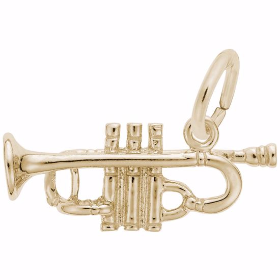 Picture of Trumpet Charm Pendant - 14K Gold