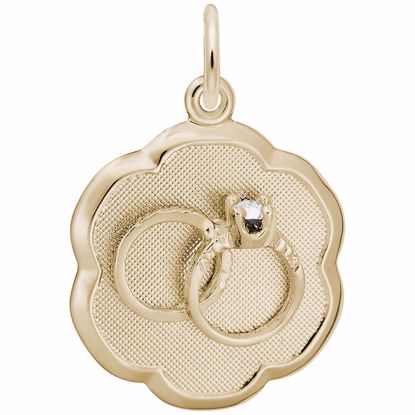 Picture of Wedding Rings Disc Charm Pendant - 14K Gold