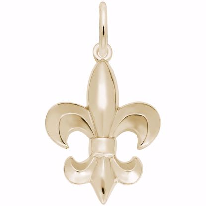 Picture of Fleur De Lis Charm Pendant - 14K Gold