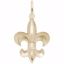 Picture of Fleur De Lis Charm Pendant - 14K Gold