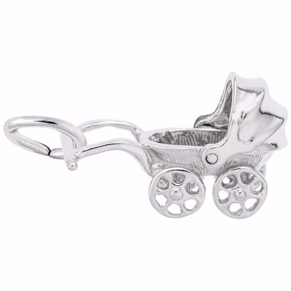 Picture of Baby Carriage Charm Pendant - Sterling Silver