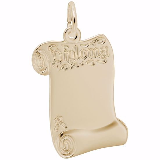 Picture of Diploma Charm Pendant - 14K Gold