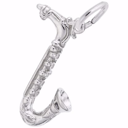 Picture of Saxophone Charm Pendant - Sterling Silver