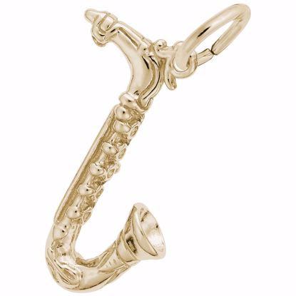 Picture of Saxophone Charm Pendant - 14K Gold