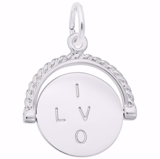 Picture of I Love You Spinner Charm Pendant - Sterling Silver