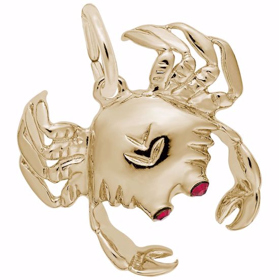 Picture of Crab Charm Pendant - 14K Gold